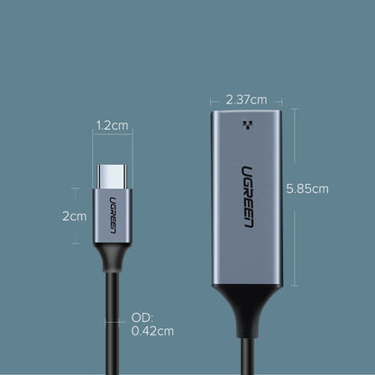 Network Card UGREEN CM199, RJ45, USB-C, Gray