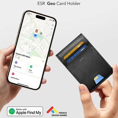 ESR Classic Geo Wallet with Find My Function and RFID Protection, Black, Resealed