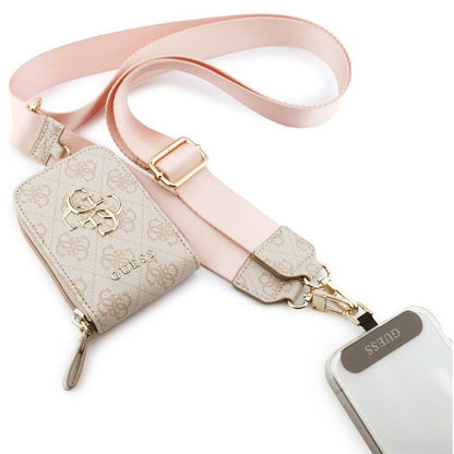 Guess 4G Metal Logo Wallet and Phone Lanyard, Pink