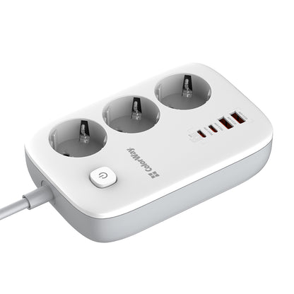 ColorWay Extension Cord, 3 x Schuko, White