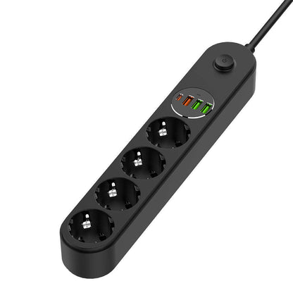 ColorWay Extension Cord, 4 x Schuko, Black