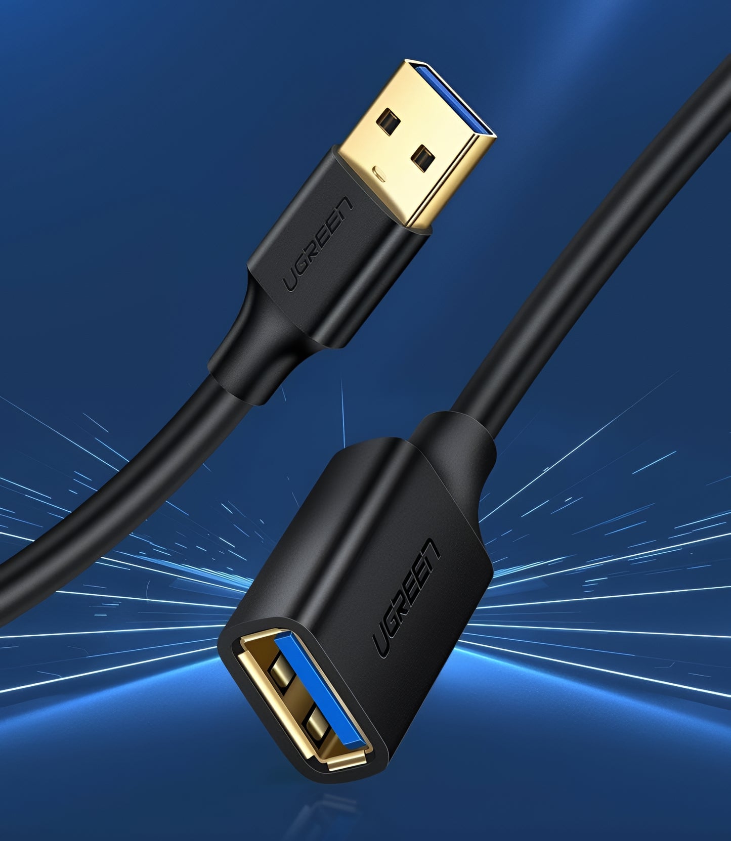 UGREEN US129 USB 3.0 Extension Cable, 2m, Black