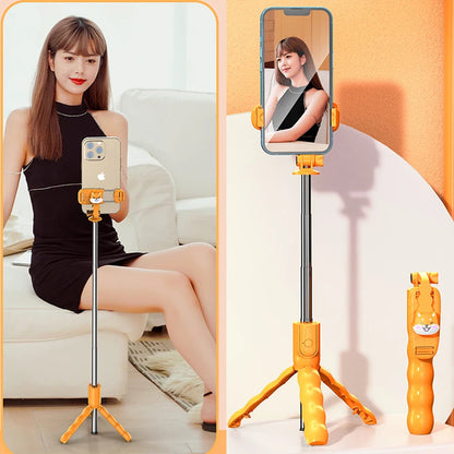 Selfie Stick Bluetooth Techsuit KT01, Universal, Orange