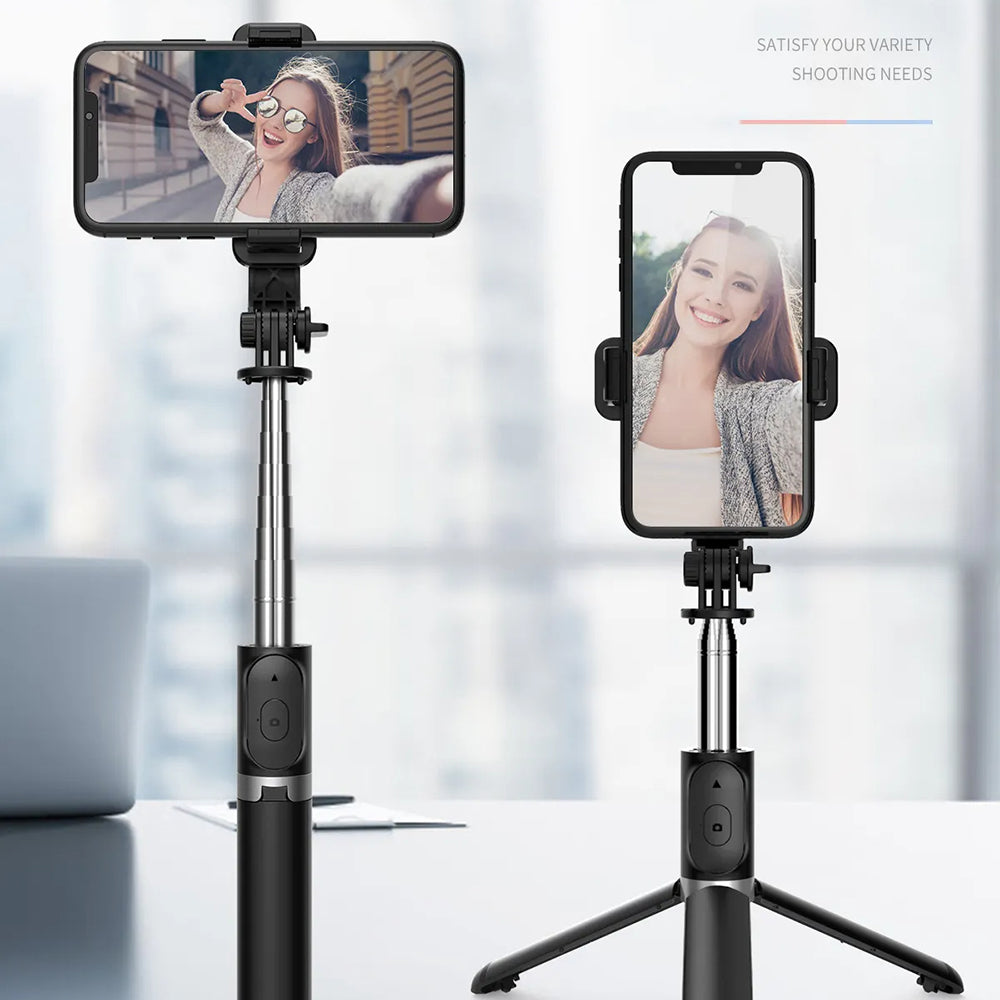 Selfie Stick Bluetooth Techsuit Q02, Universal, Black