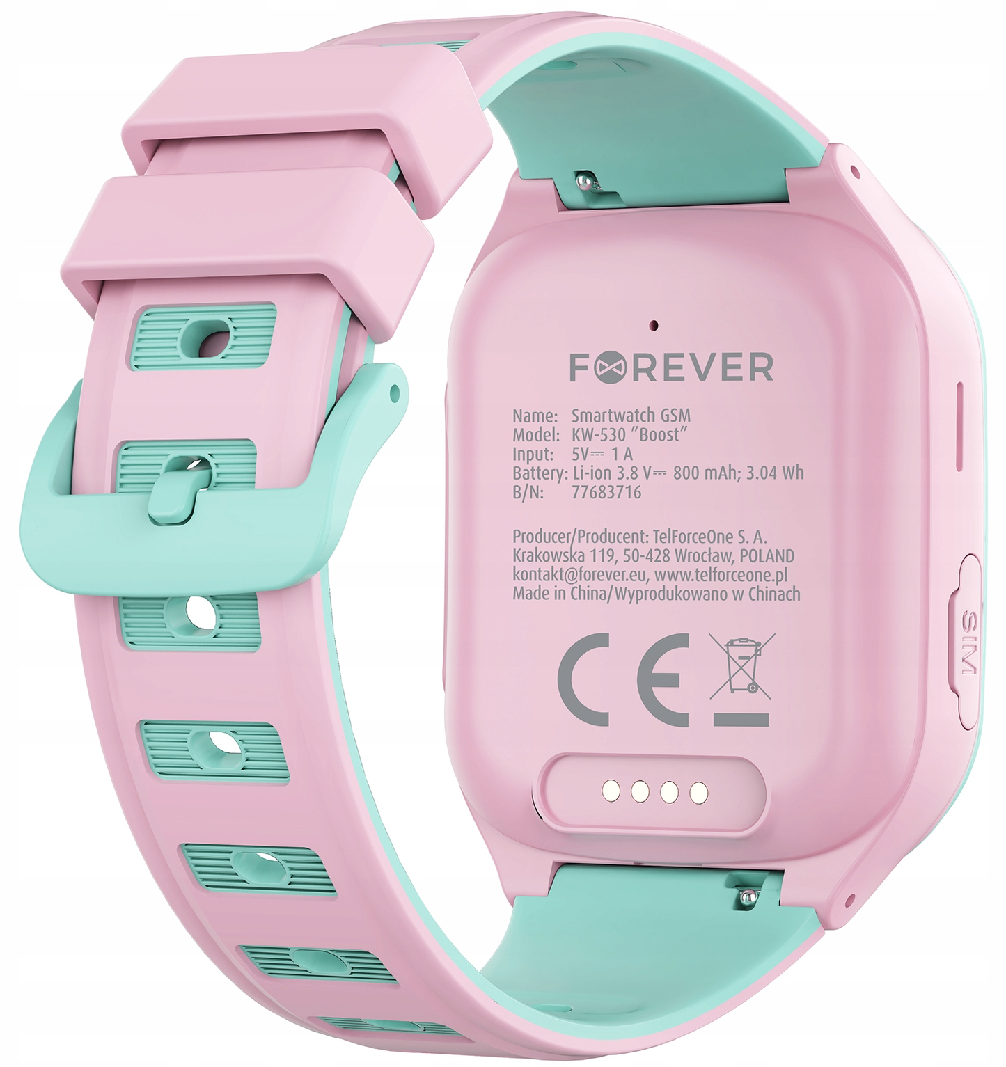 Smartwatch Forever Kids Boost KW-530 Call, Pink