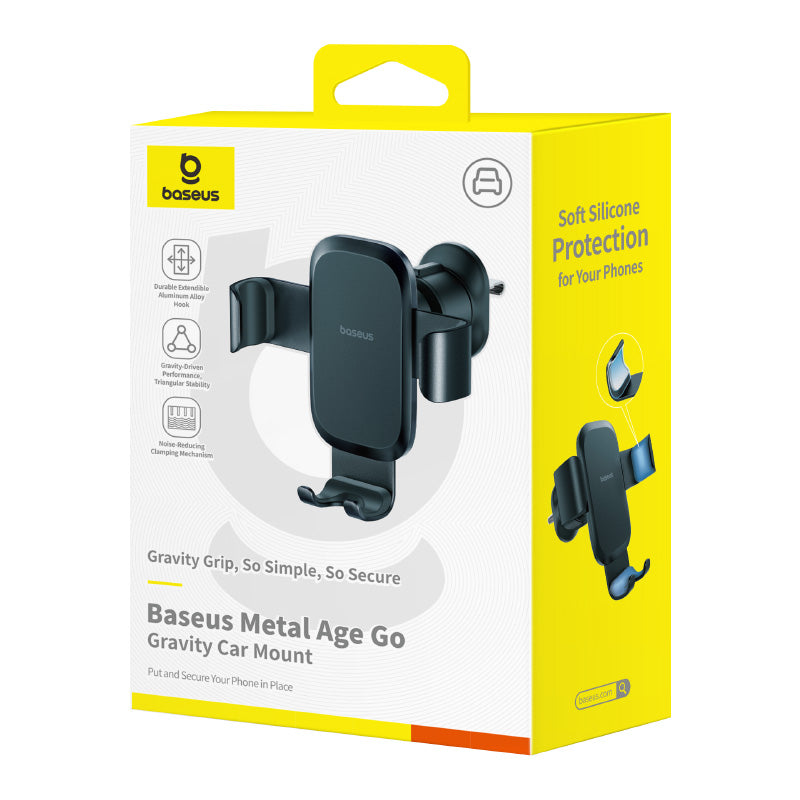 Baseus Metal Age Gravity Car Mount, Universal, Black C40478701123-00