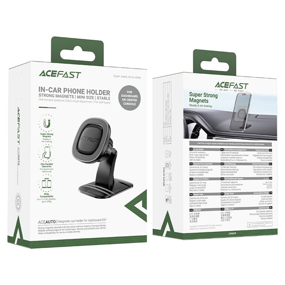 Acefast D51 Magnetic Car Holder, Universal, Black
