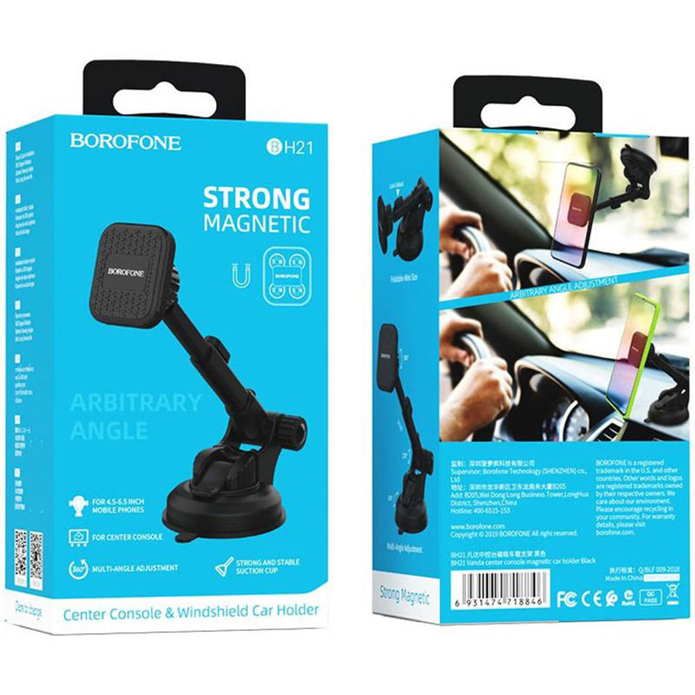 Borofone BH21 Vanda Magnetic Car Mount, Universal, Black