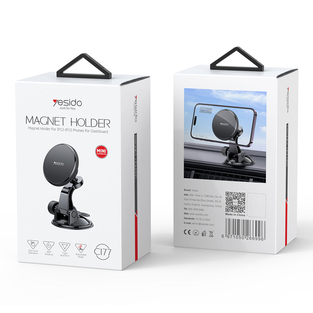 Yesido C177 Universal Magnetic Car Holder, Black