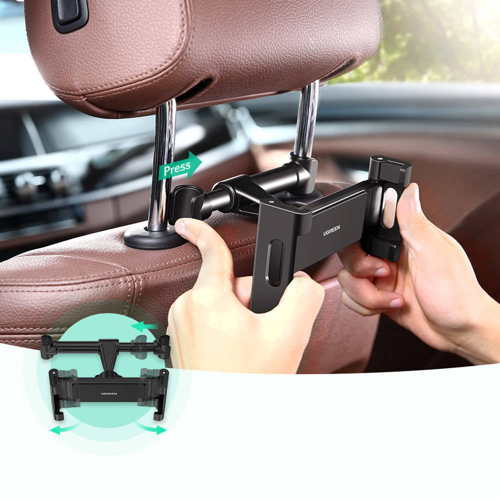 UGREEN LP160 (60108) Headrest Car Holder for Phone / Tablet, 4.7inch - 12.9inch, Black