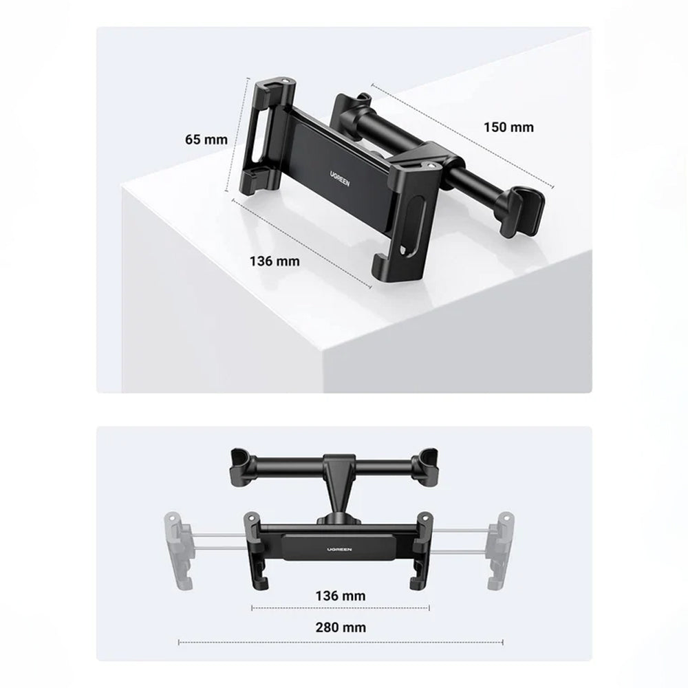 UGREEN LP160 (60108) Headrest Car Holder for Phone / Tablet, 4.7inch - 12.9inch, Black