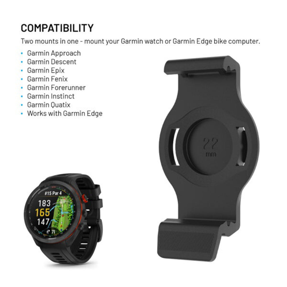 Fixed Bicycle Mount for Garmin Watch 22mm / Edge Computer, Black