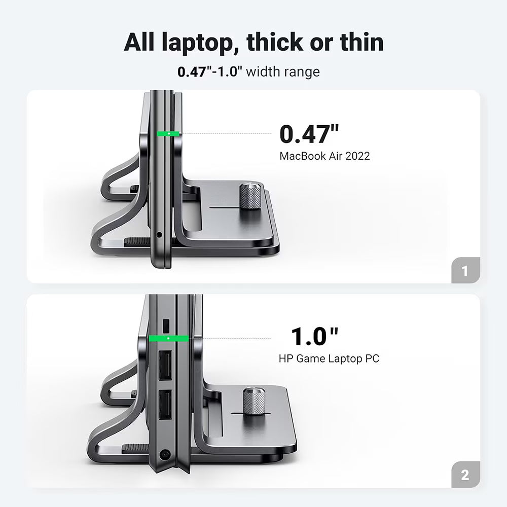 UGREEN LP258 Vertical Stand (29277) for Laptops with Thickness 12mm - 26mm, Silver