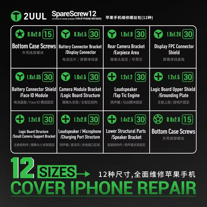 2UUL SC22 Screws for Apple iPhone Series, 330in1