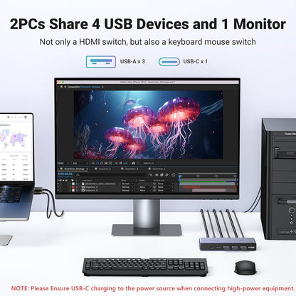 UGREEN CM692 Gray Video Switch