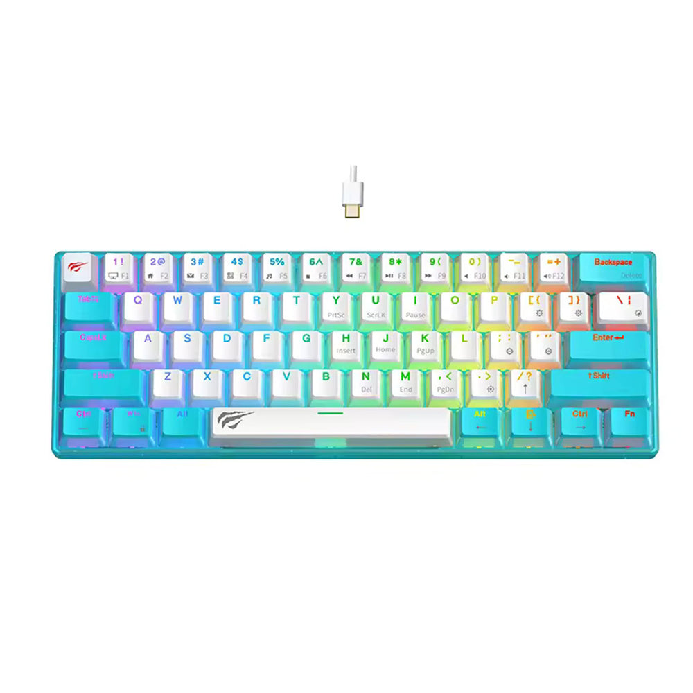 HAVIT KB903L Gaming Keyboard, RGB, 1.8m, White Blue