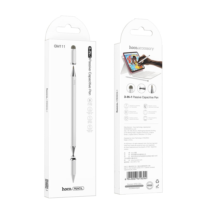 Touch Pen HOCO GM111 3in1, White