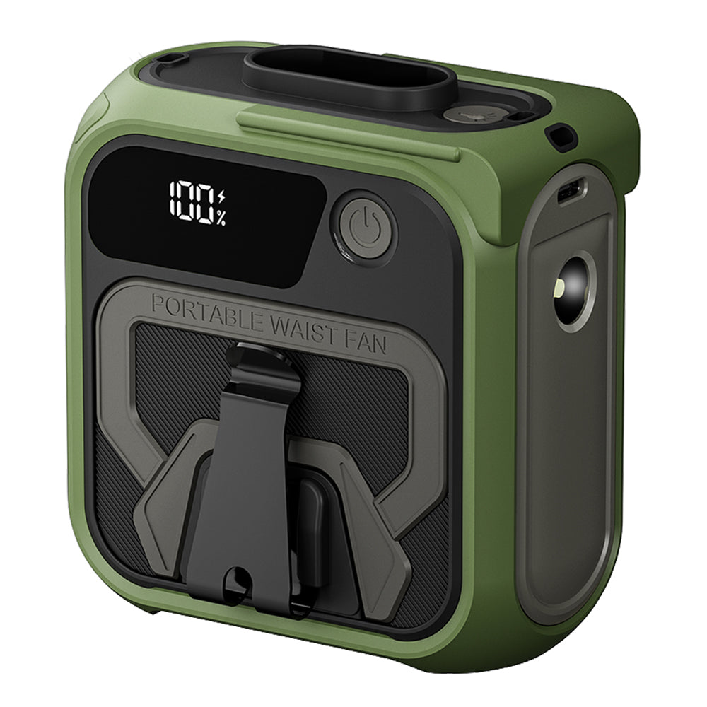 Techsuit Z13 Portable Fan with 10000mAh External Battery, Green